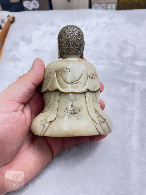 寿山石大日如来（附红木佛龛） - 图10